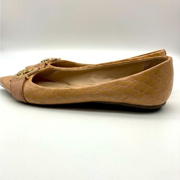 Jorge Bischoff Patent Leather Beige Flats Size 7 - Picture 4 of 12
